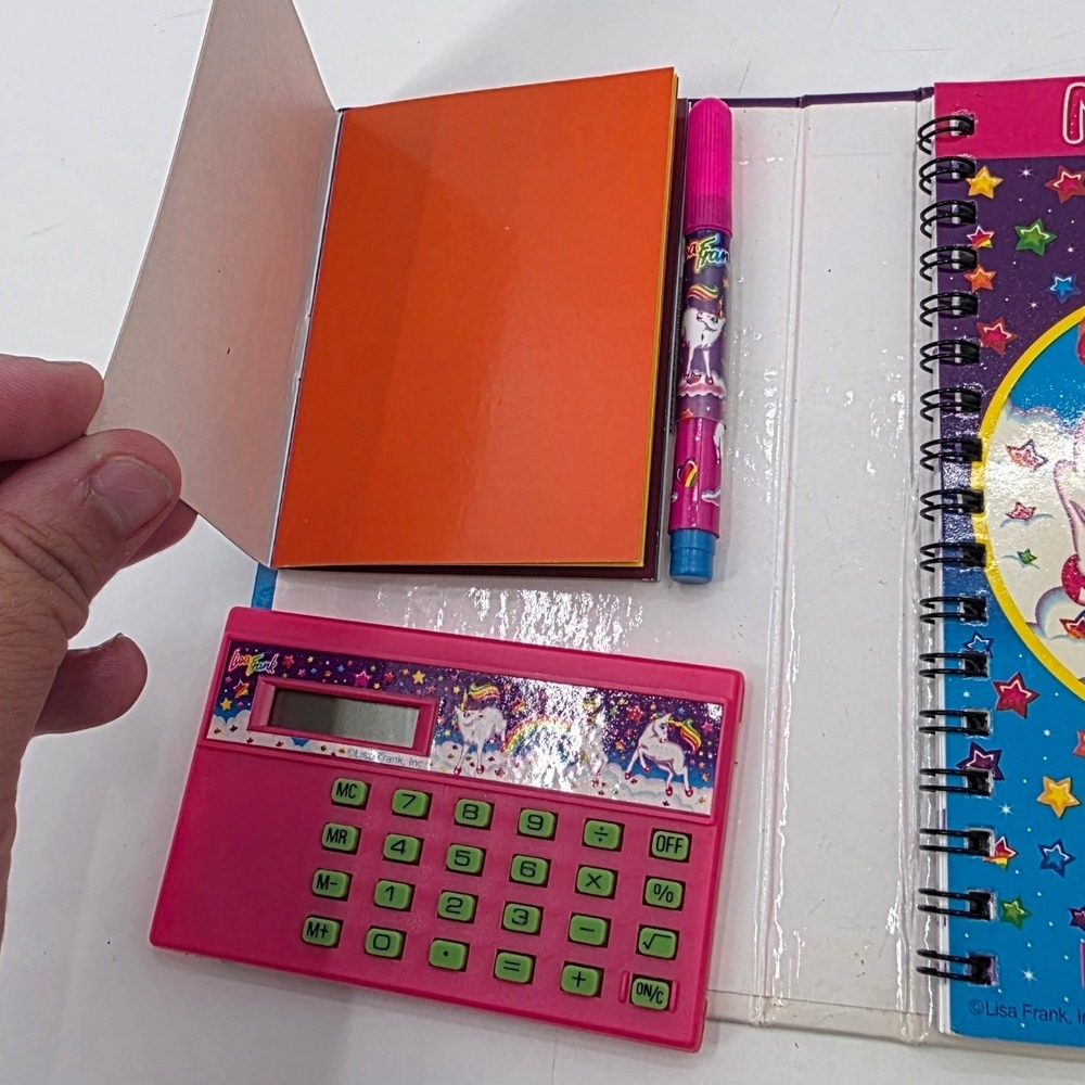 VINTAGE 90S LISA FRANK MARKIE FLIP OUTS ORGANIZER PLANNER UNICORN *READ* RARE - Picture 11 of 15